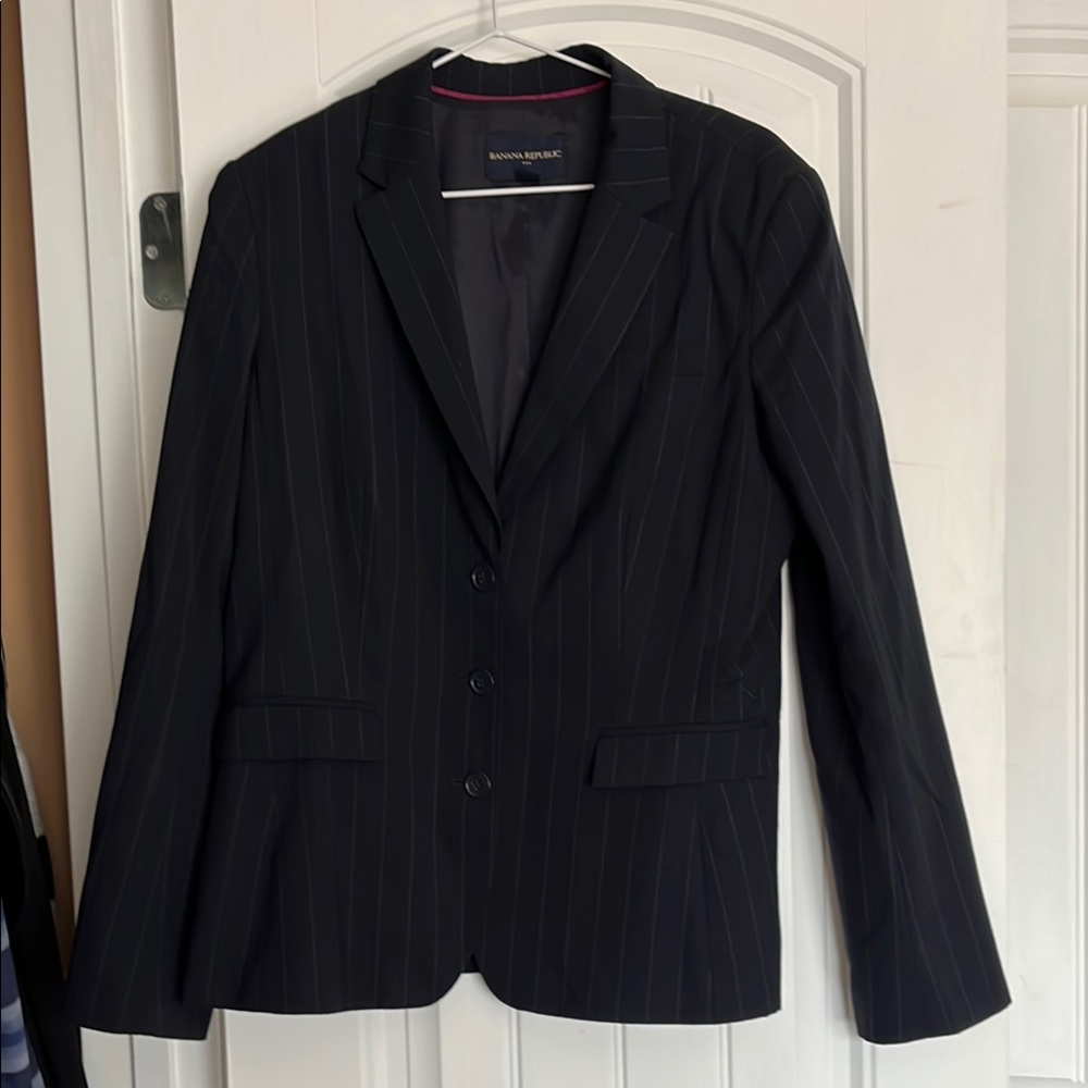 Navy Pinstripe Blazer